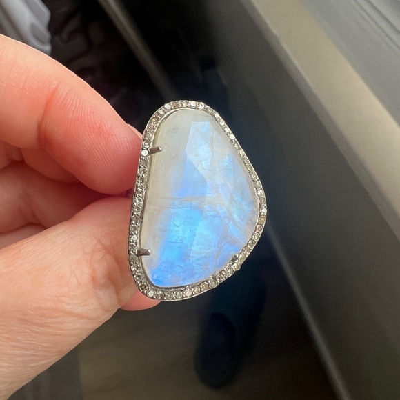 Adornia Sterling Silver and diamond Moonstone ring - Picture 7 of 8